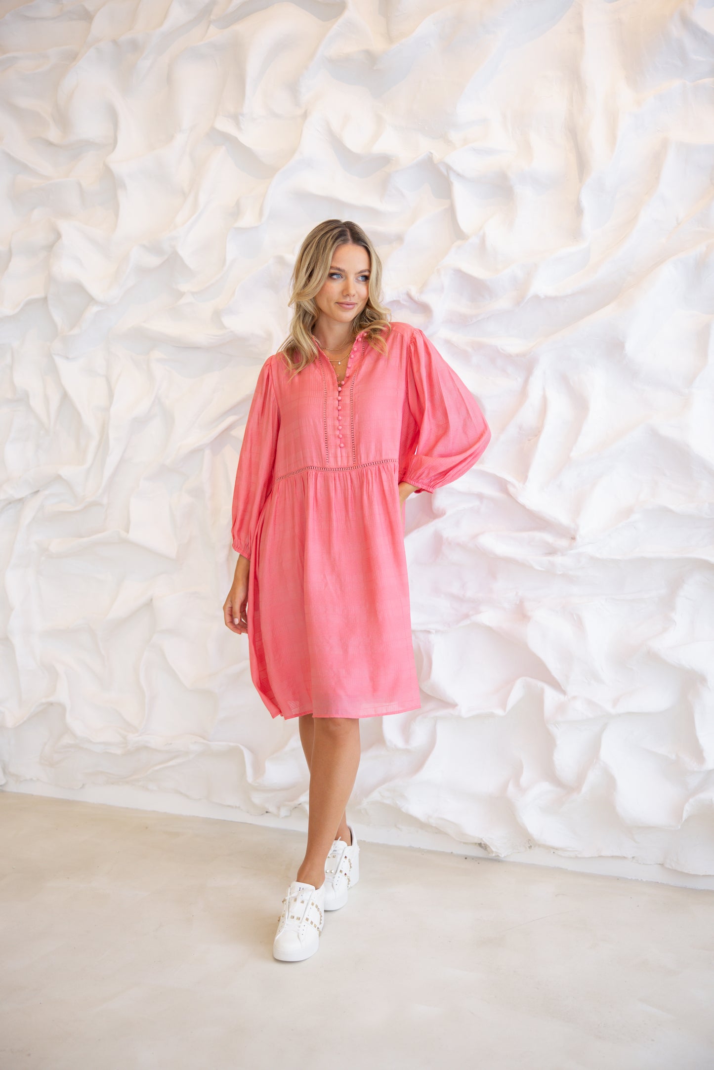 2853 - SHEER CHECK DRESS