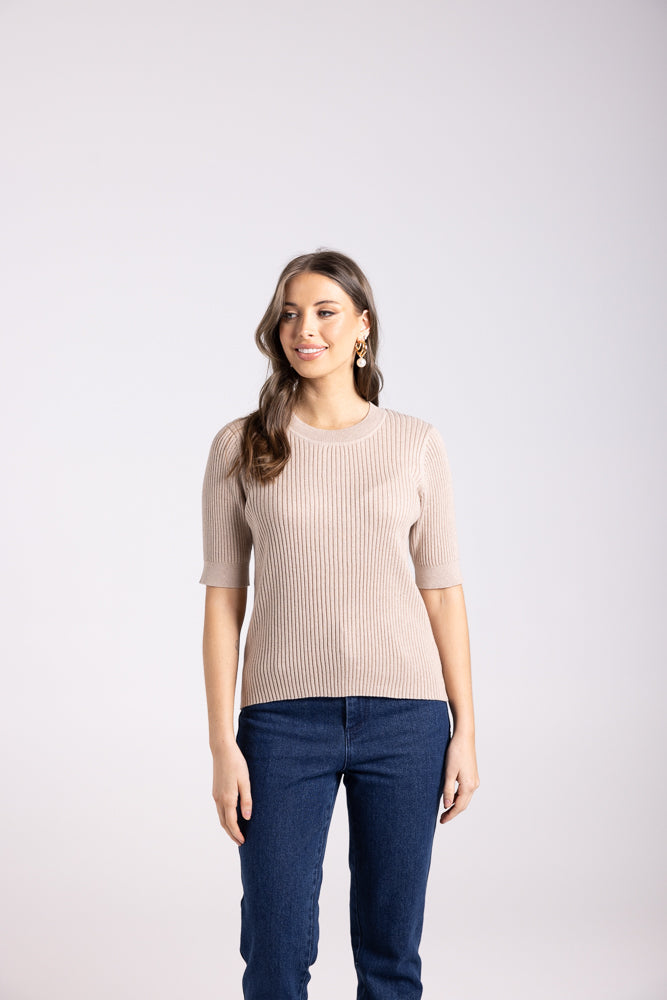 3004 - RIB S/S CREW NECK KNIT