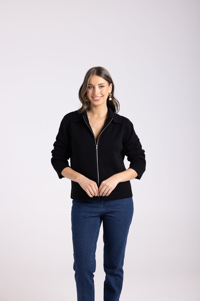 3013 - MERINO/COTTON ZIP THROUGH CARDIGAN