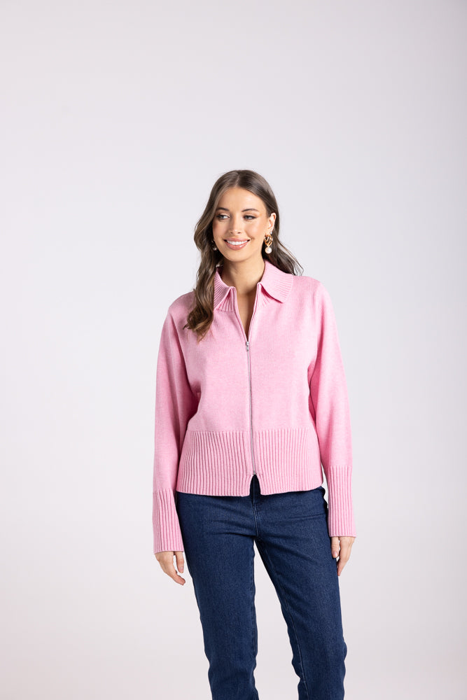 3013 - MERINO/COTTON ZIP THROUGH CARDIGAN