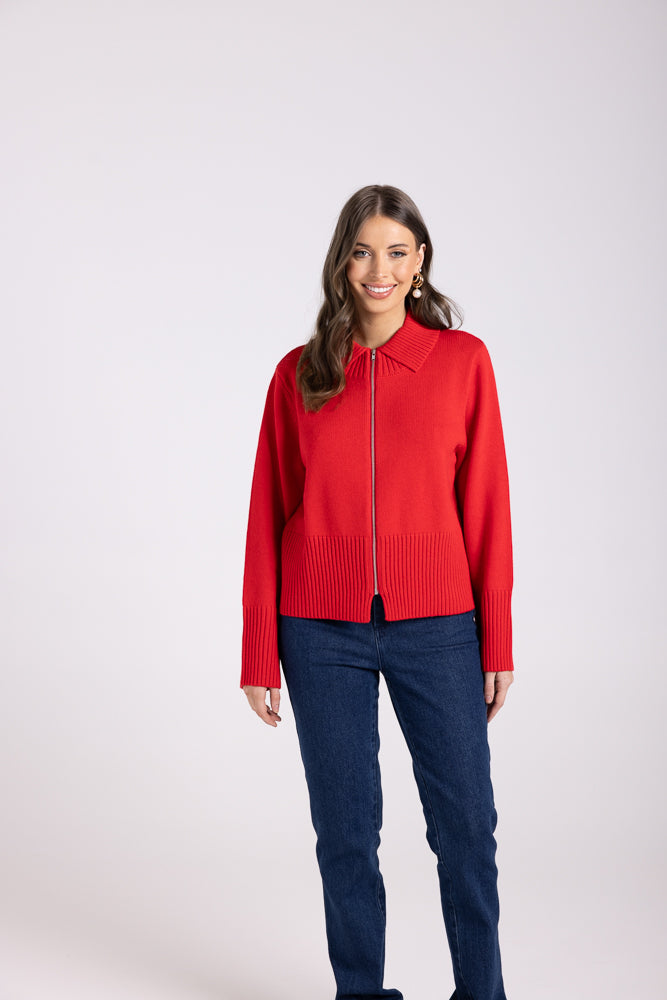 3013 - MERINO/COTTON ZIP THROUGH CARDIGAN