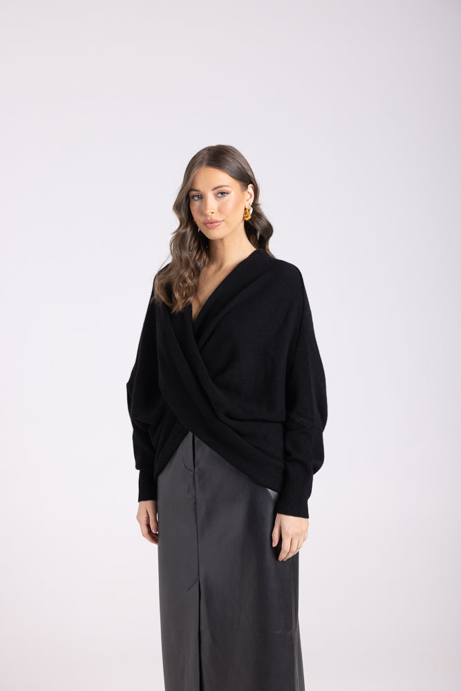 3071 - CROSS OVER KNIT JUMPER