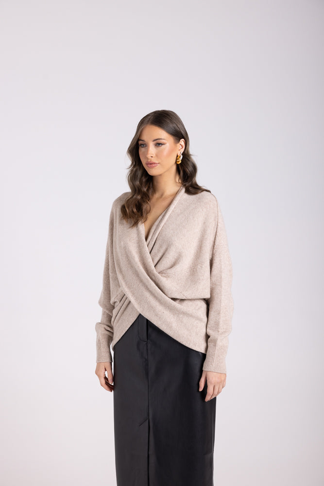 3071 - CROSS OVER KNIT JUMPER