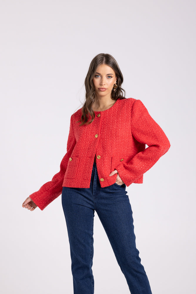 3075 - CROP BOUCLE JACKET