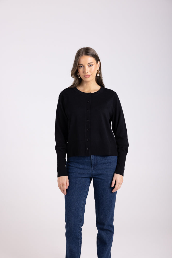 3096 - CROPPED BUTTON THROUGH CARDIGAN