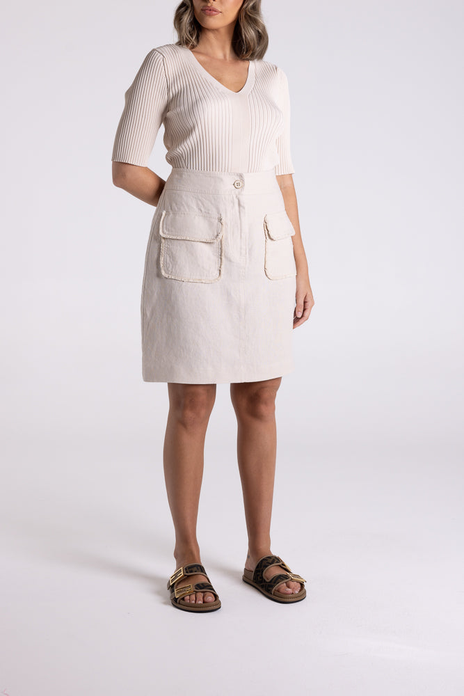 3101 - LINEN TWEED SHORT SKIRT