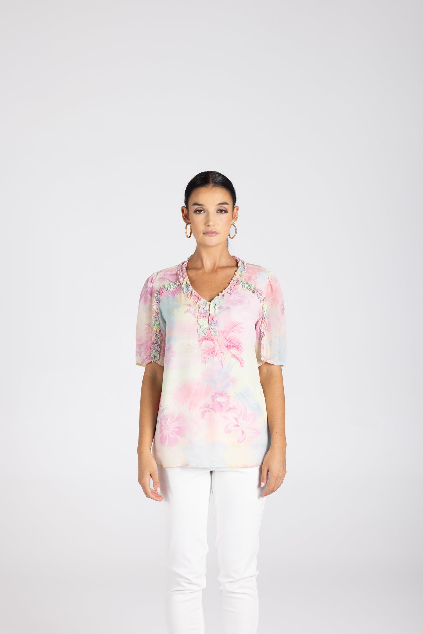 3204 - Sunset Ruffle Top