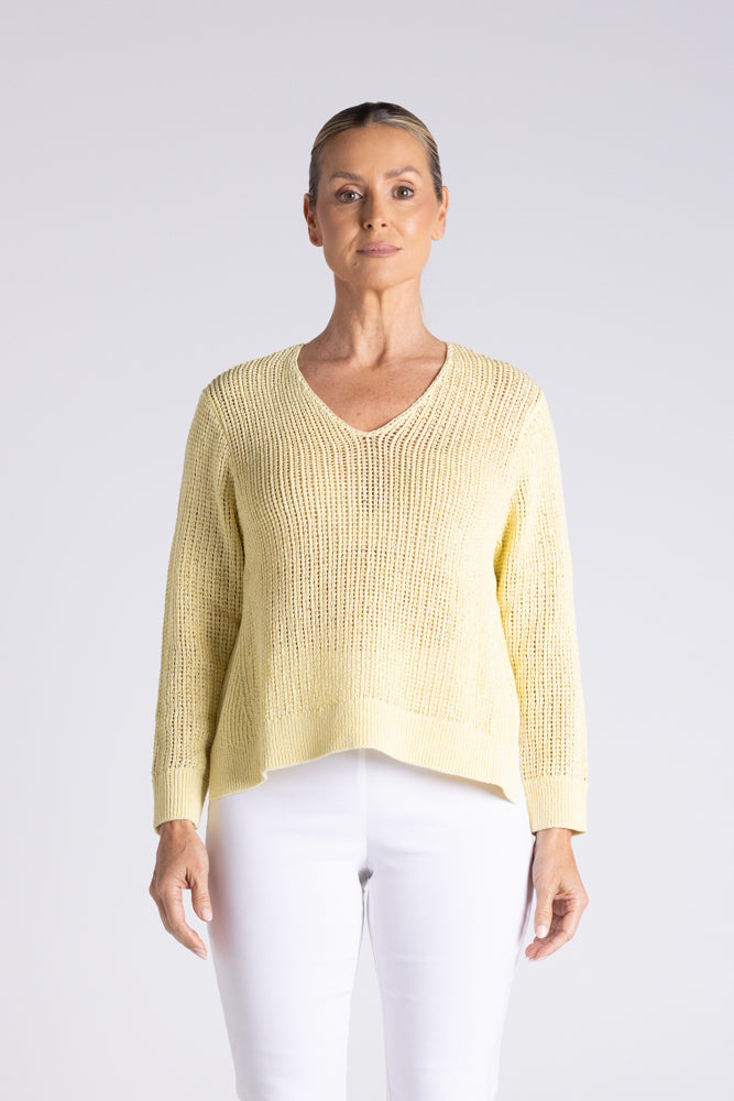 V NECK TAPE YARN KNIT