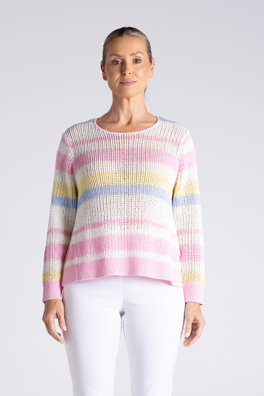 STRIPE TAPE YARN KNIT