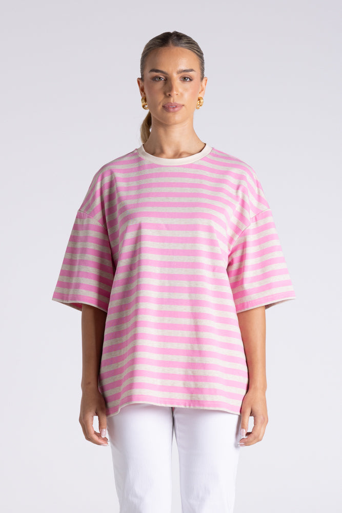 STRIPED OVER SIZED T-SHIRT