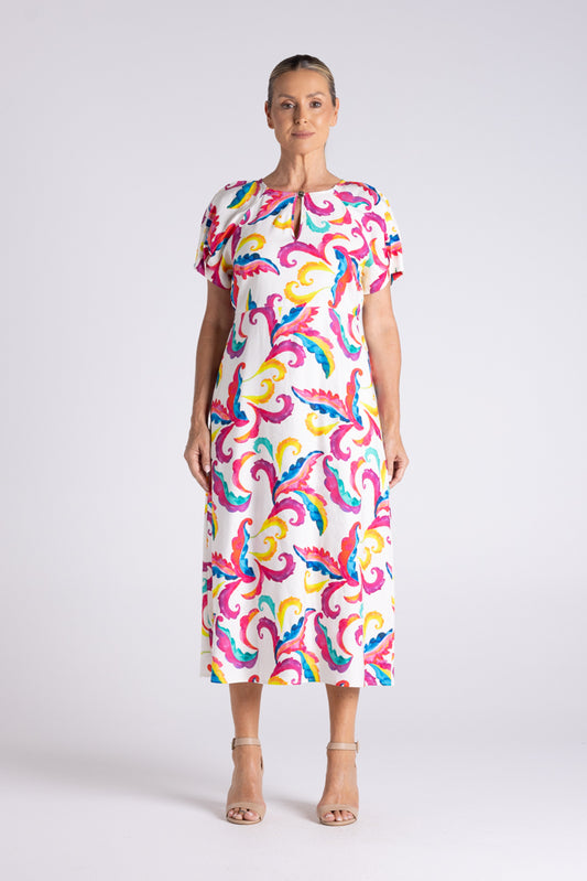 CARNIVAL PRINT MIDI DRESS