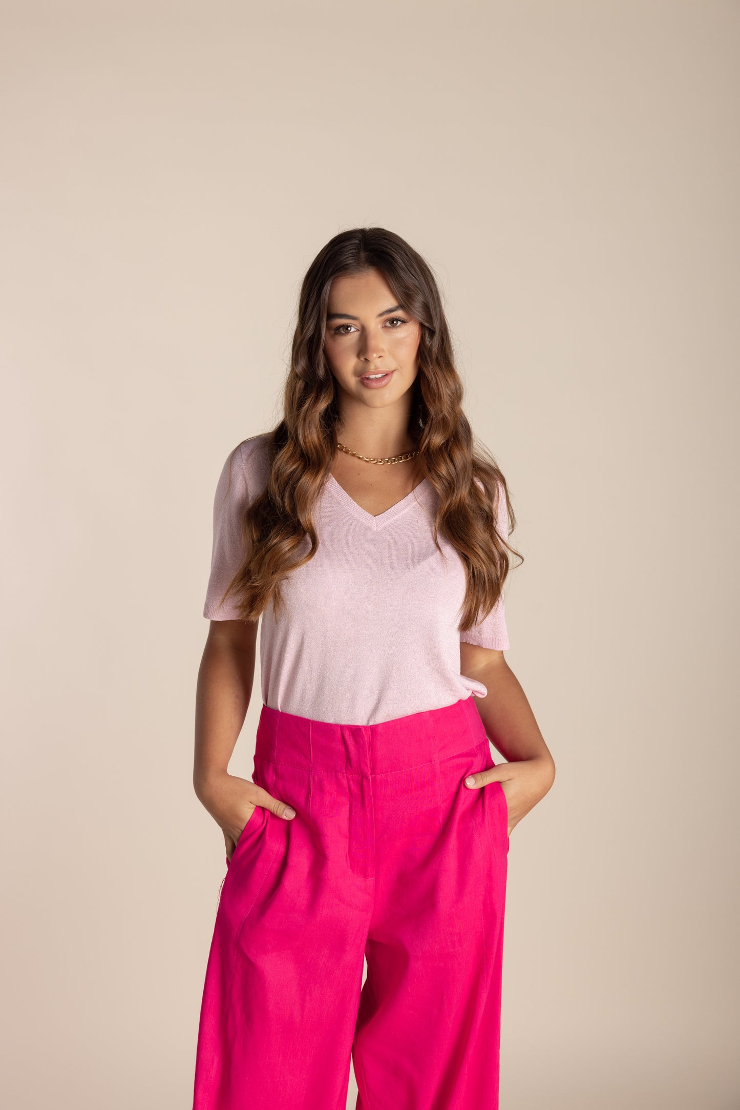 2608 Metalic Short Sleeve Knit