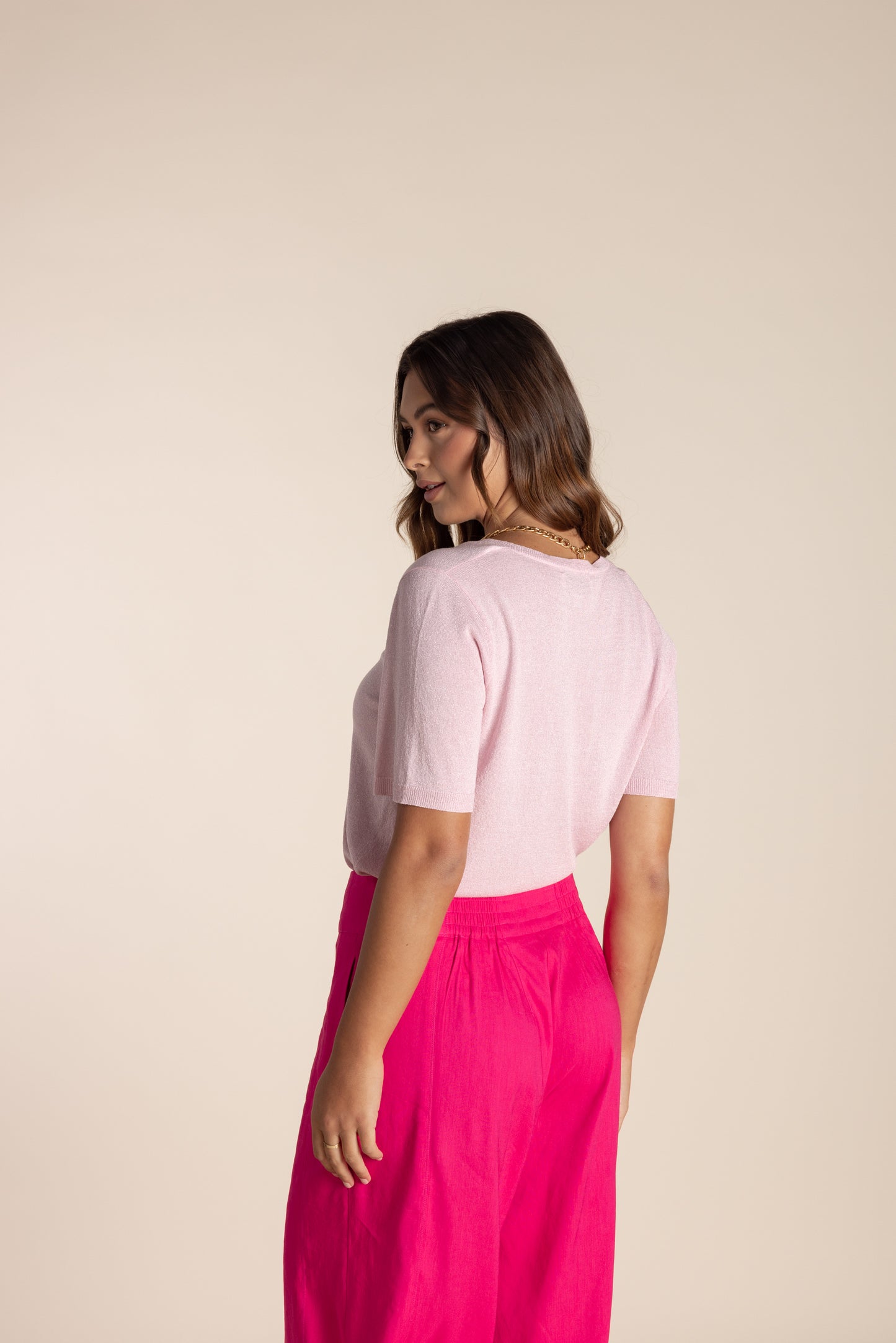 2608 Metalic Short Sleeve Knit