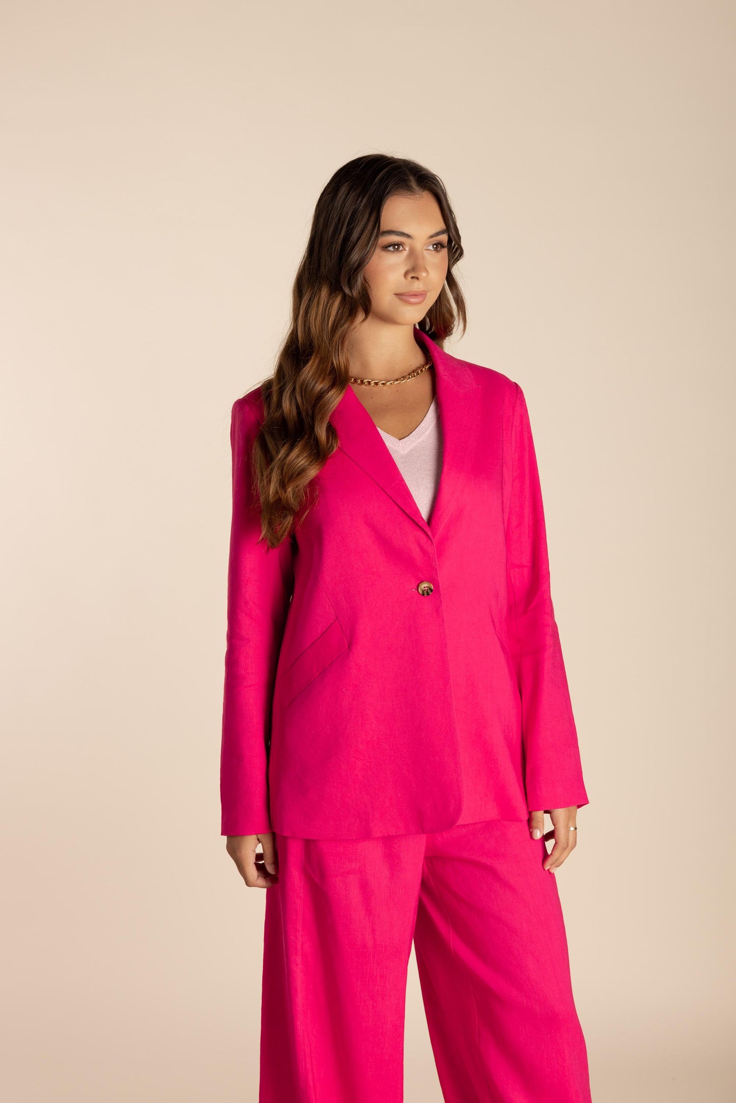 2620 Single Breasted Linen Blazer
