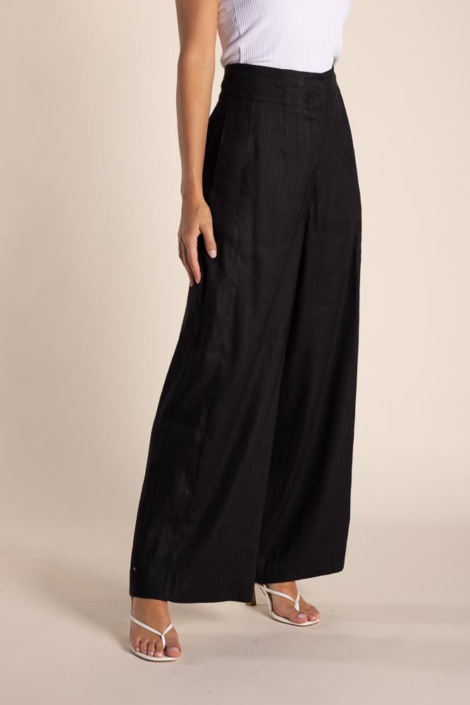 2830 - LINEN MIX WIDE LEG PANT
