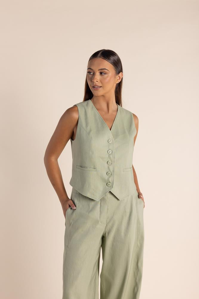 2832 - LINEN MIX VEST