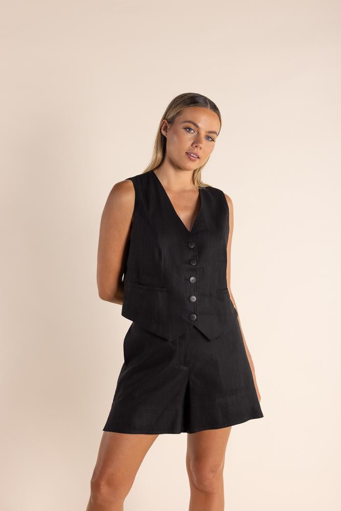 2832 - LINEN MIX VEST