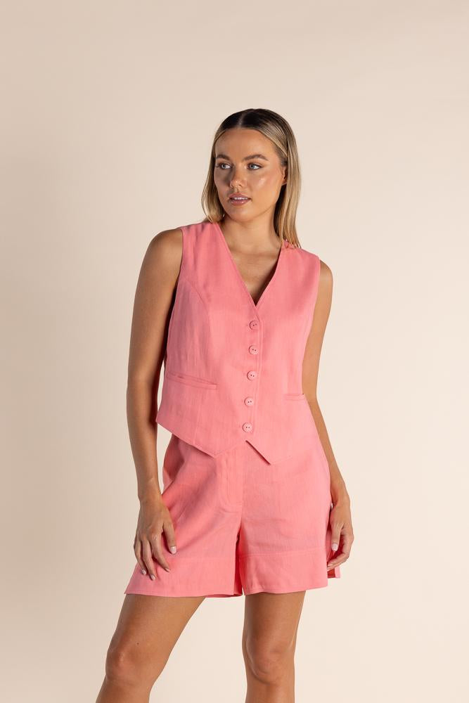 2832 - LINEN MIX VEST
