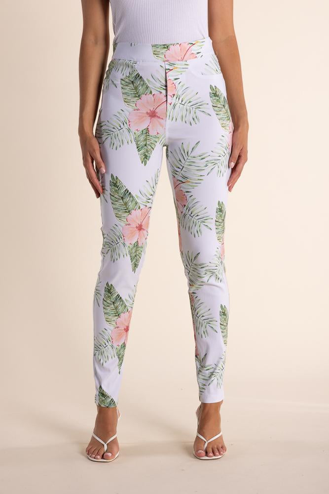 2856 - TROPICAL PRINT PULL ON PANT