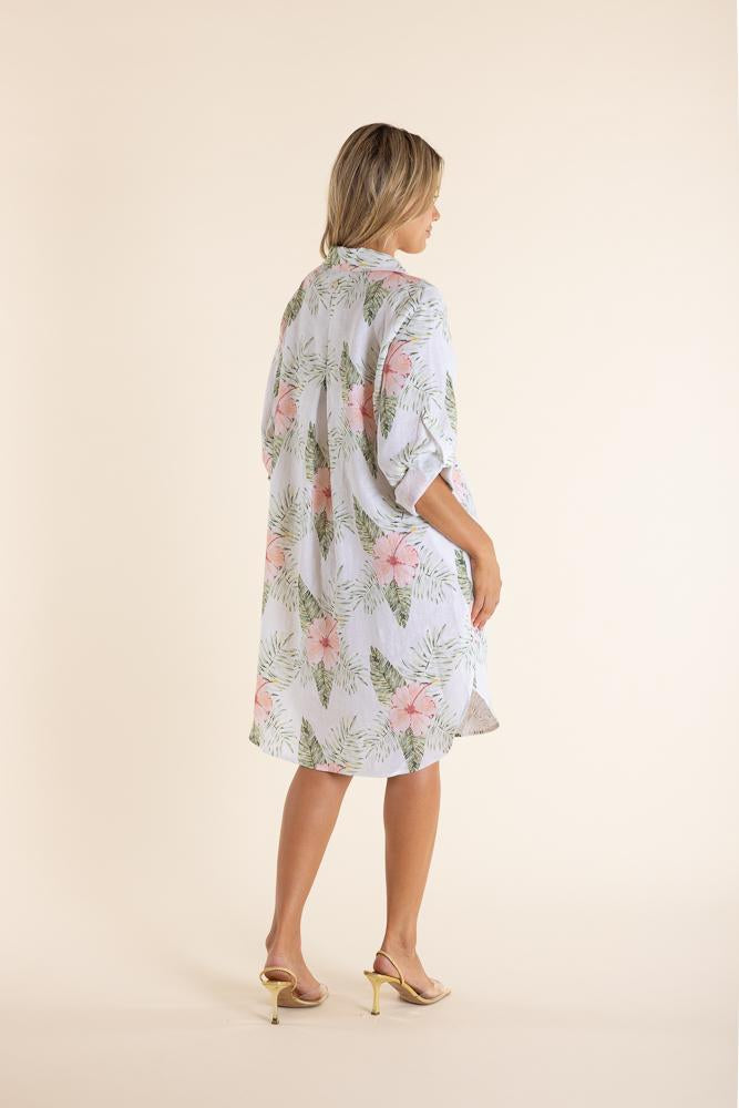 2857 - TROPICAL PRINT SHIRT DRESS