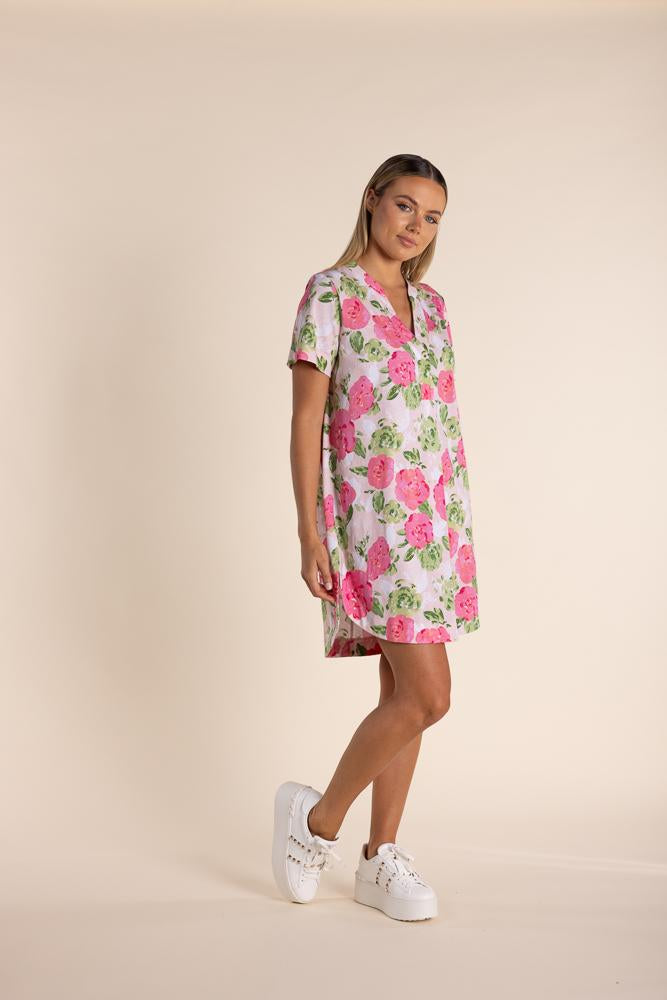 2871 - ROSE PRINT JERSEY DRESS