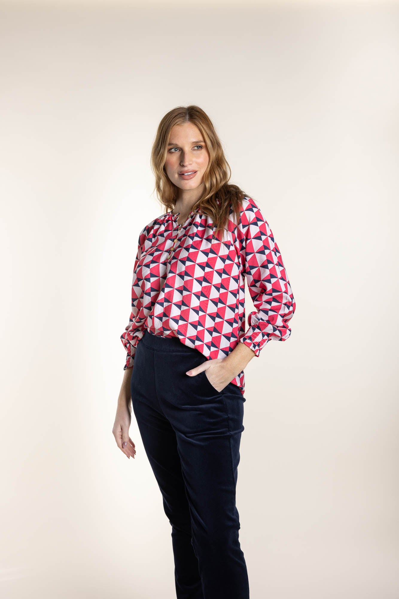 2745 Triangle Print Top