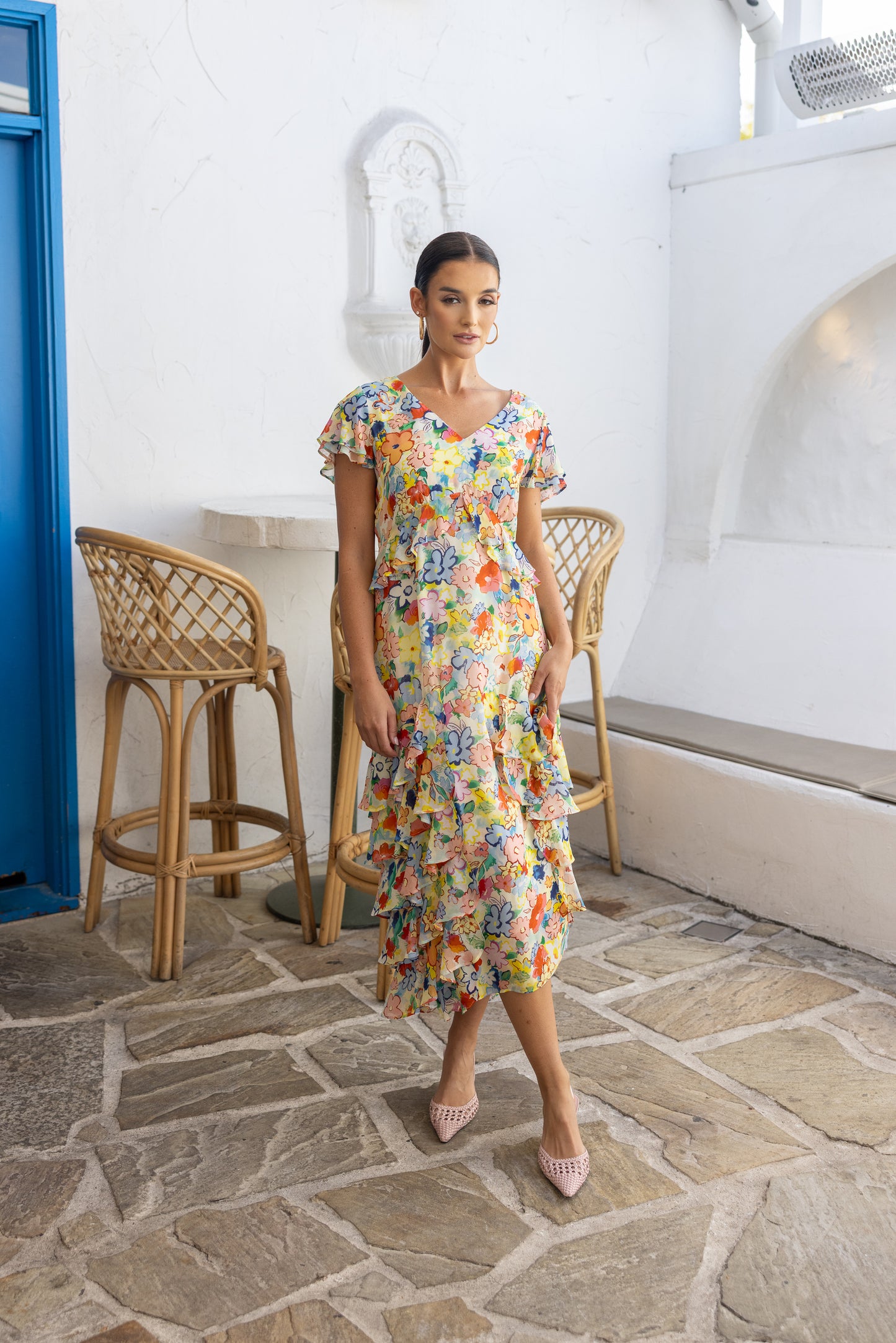 3224 - Christine Print Midi Dress