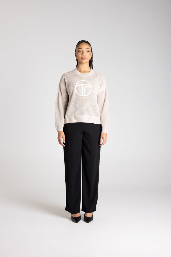 TT Logo Pointelle Knit Sweater - 3302