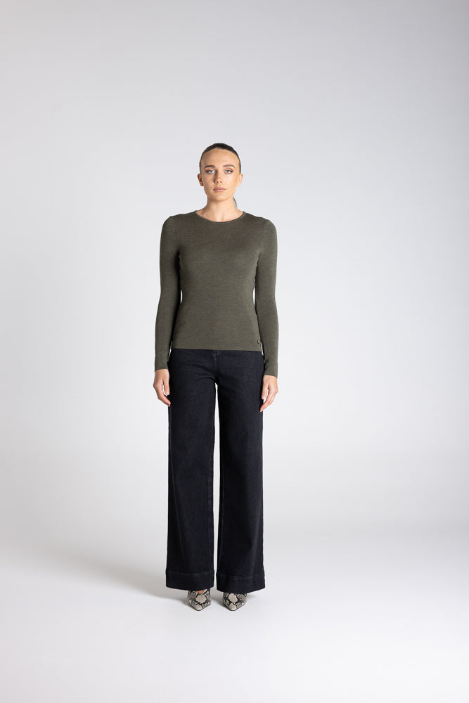 CREW NECK MERINO KNIT TOP - 3314