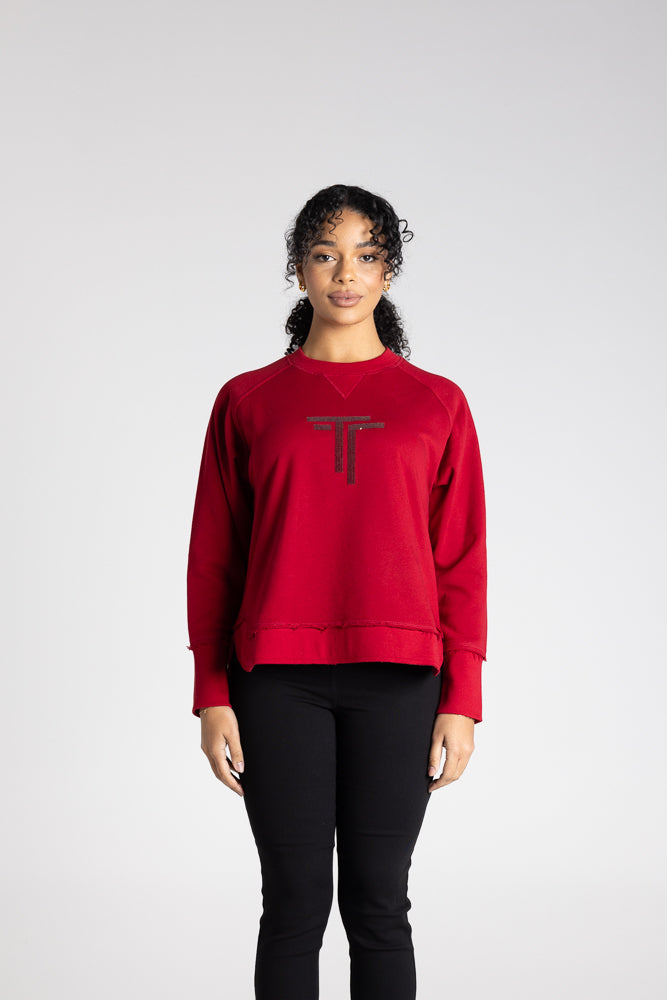 RAW EDGE SWEATER W/DTM LOGO SEQUIN - 3342