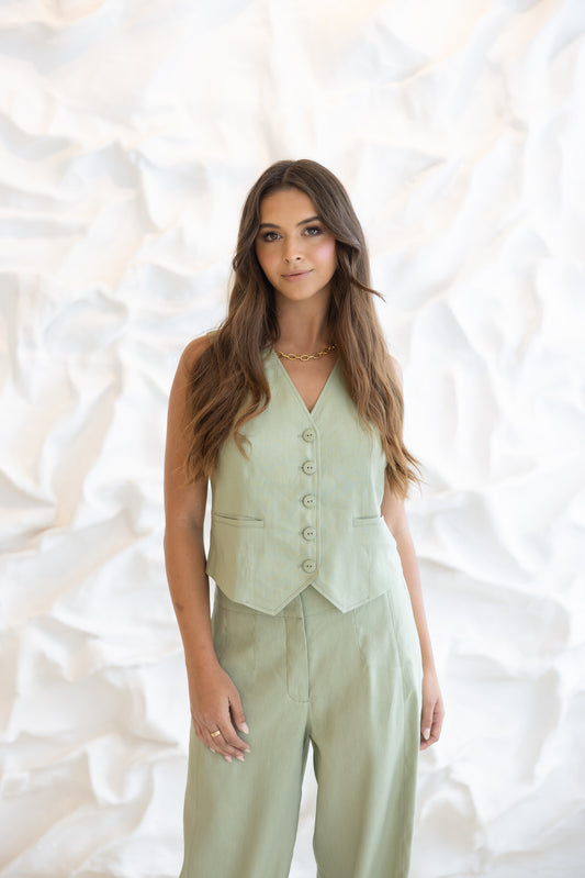 2832 - LINEN MIX VEST