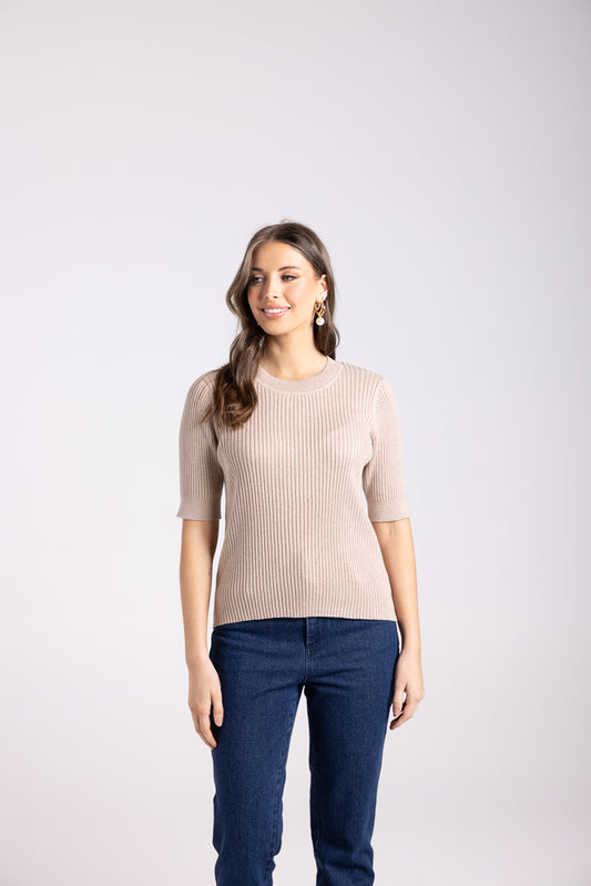 3004 - RIB S/S CREW NECK KNIT