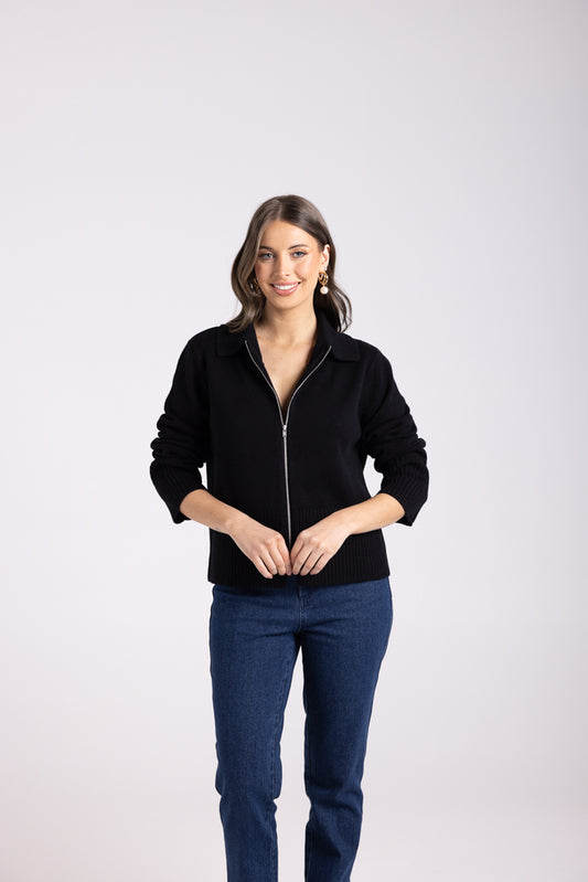 3013 - MERINO/COTTON ZIP THROUGH CARDIGAN
