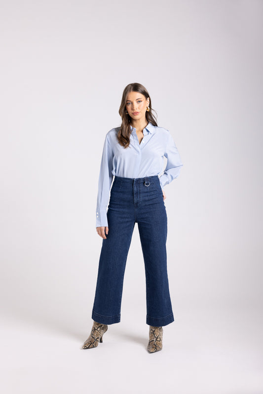 3045 - 7/8 DENIM WIDE LEG PANT