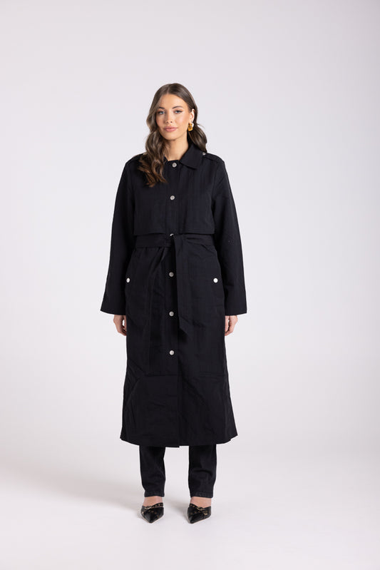 3049 - CRUSHED LUX TRENCH COAT