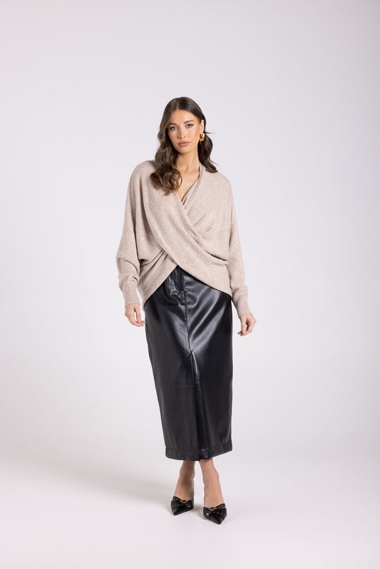 3071 - CROSS OVER KNIT JUMPER