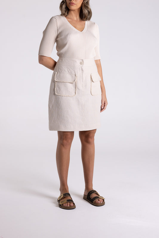 3101 - LINEN TWEED SHORT SKIRT