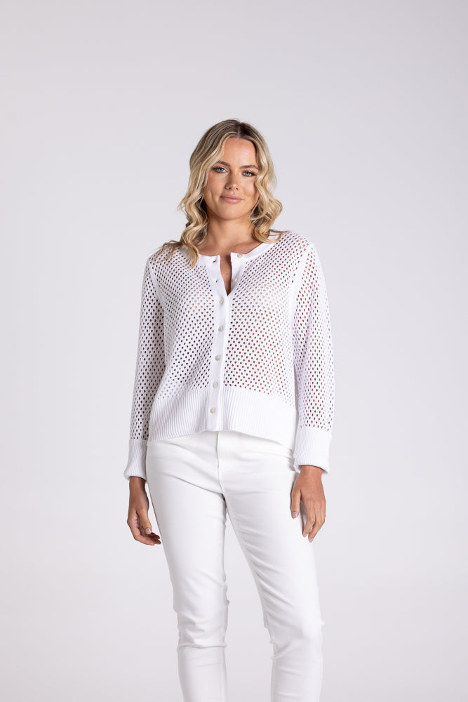 3107 - POINTELLE CARDIGAN
