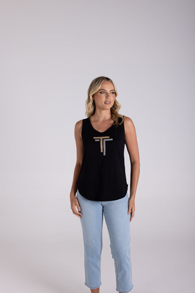 3114 - SEQUIN LOGO TANK TOP