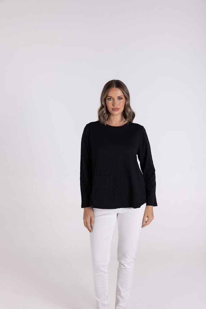 3115 - CREW 7/8 SLV TEE  W/POCKET