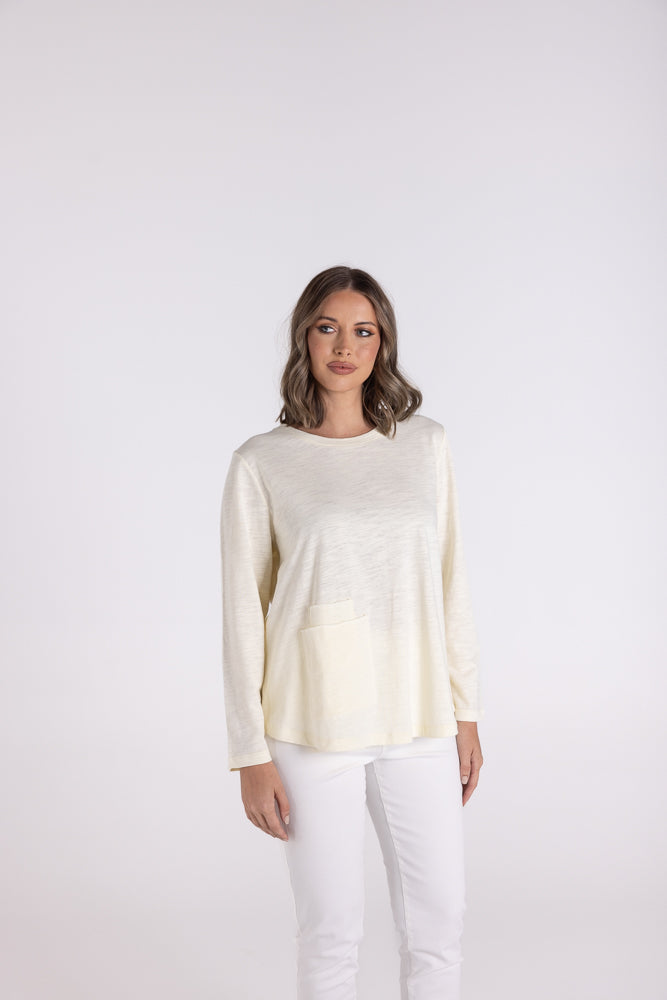 3115 - CREW 7/8 SLV TEE  W/POCKET