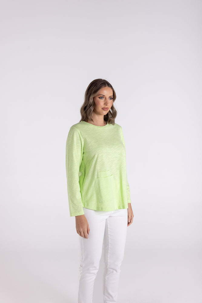 3115 - CREW 7/8 SLV TEE  W/POCKET