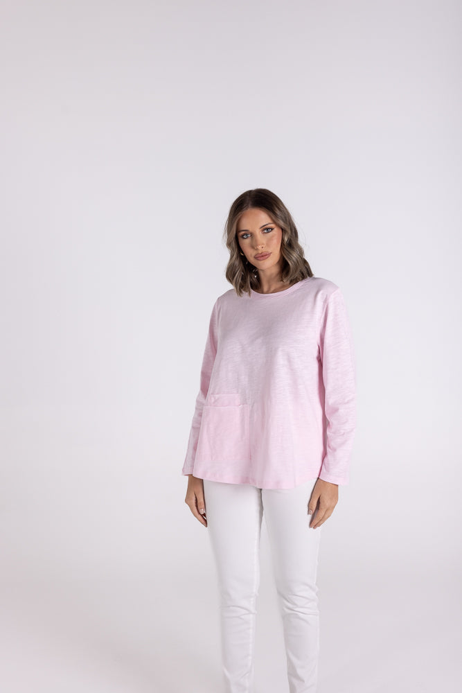 3115 - CREW 7/8 SLV TEE  W/POCKET