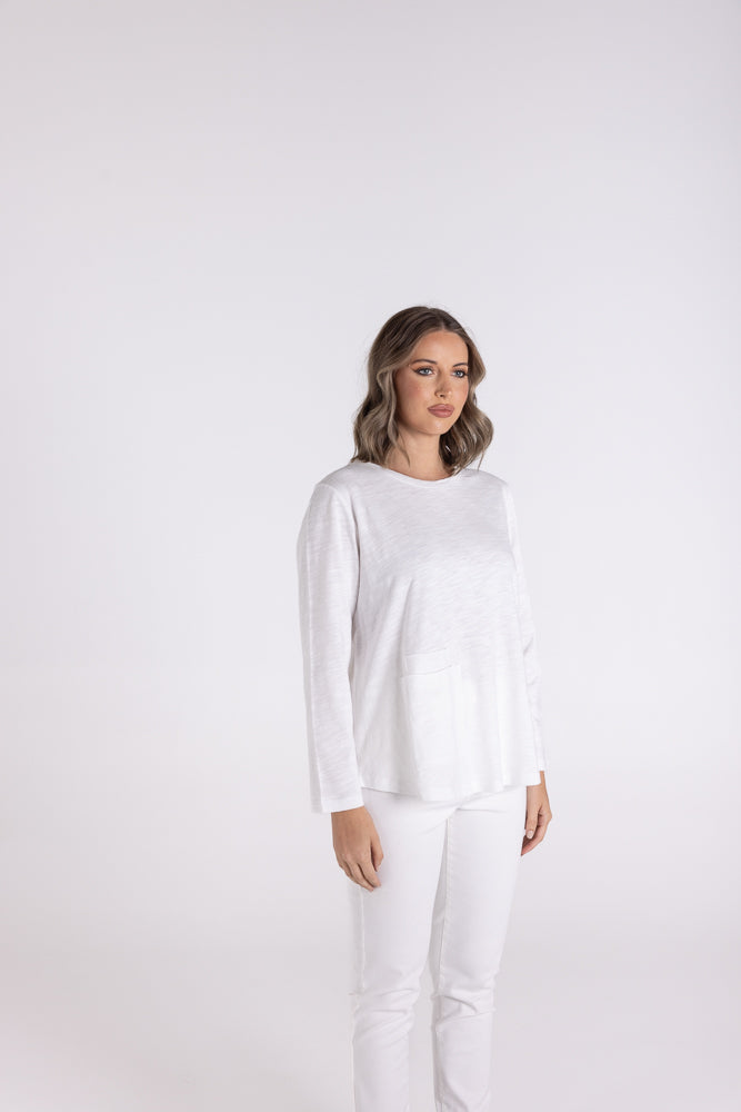 3115 - CREW 7/8 SLV TEE  W/POCKET