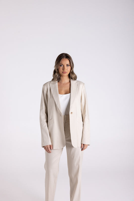 3121 - LINEN VISCOSE JACKET-SINGLE BREASTED