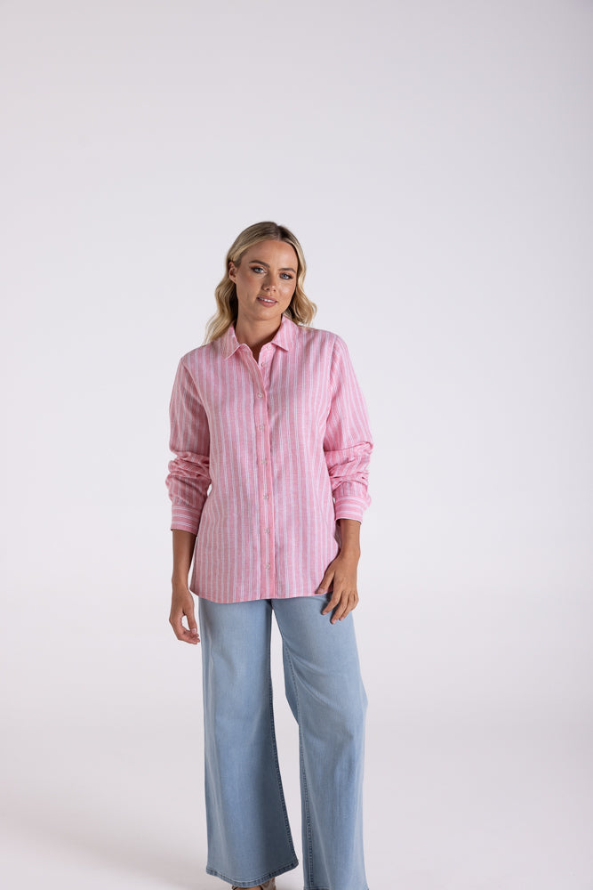 3124 - LINEN VISCOSE STRIPE SHIRT