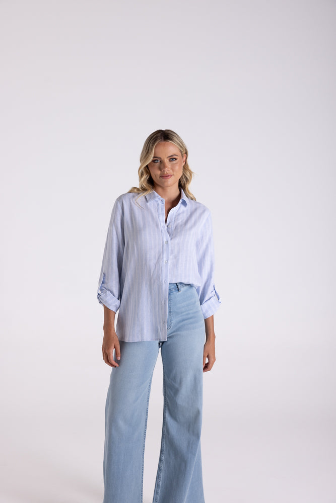 3124 - LINEN VISCOSE STRIPE SHIRT