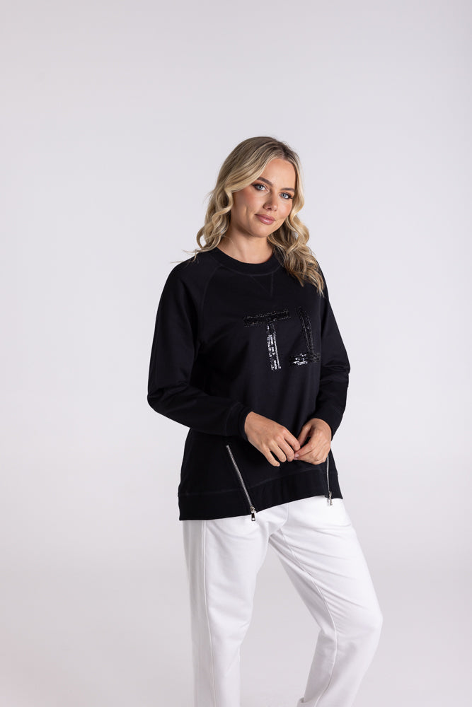 3133 - RAGLAN SWEAT W/BEADED LOGO