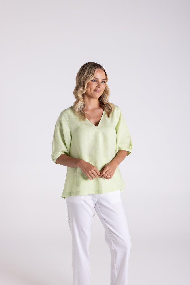 3144 - LINEN TOP WITH POCKETS