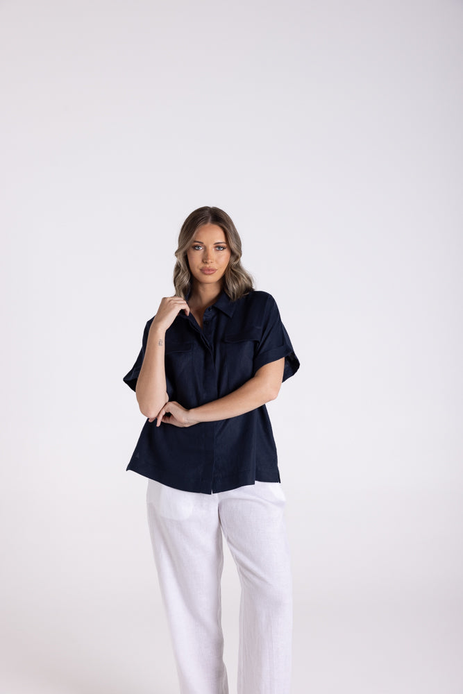 3149 - DROPPED SHOULDER OVER SIZED LINEN